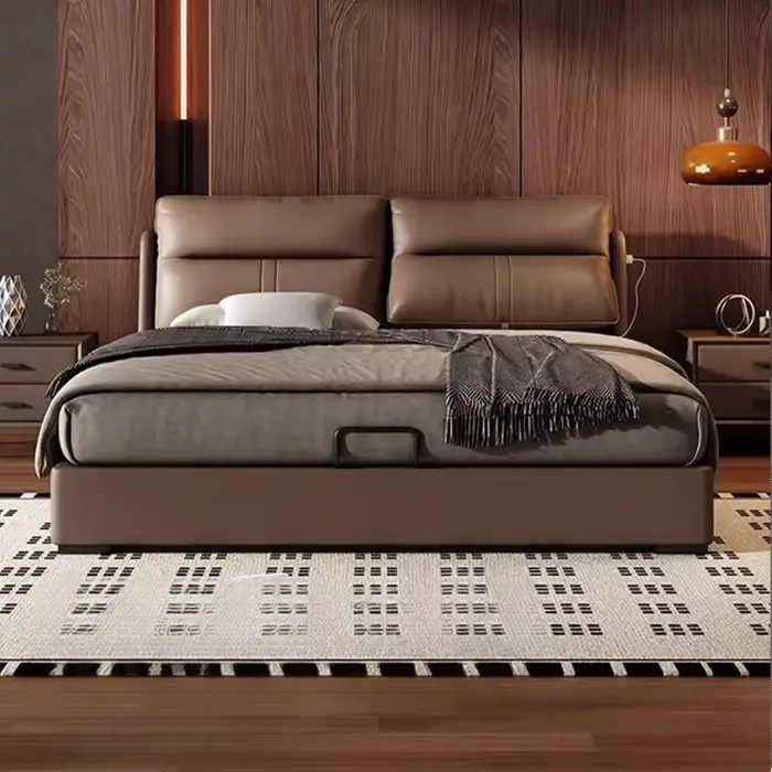 180x200cm 3 tiroirs cadres lits doubles en cuir Composite pleine taille King Size