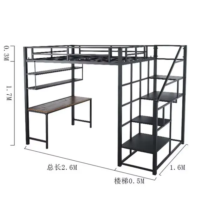 Lits de dortoir d'étudiants avec bureau lits superposés enfants lit mezzanine avec bureau enfants po