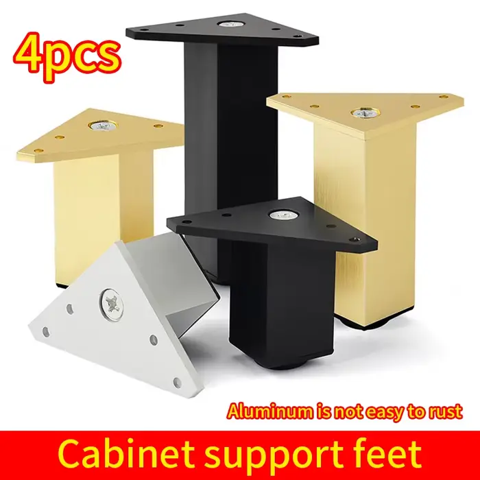 Pieds d'armoire carrés réglables pieds de meubles en aluminium pieds d'armoire pieds de Table basse 