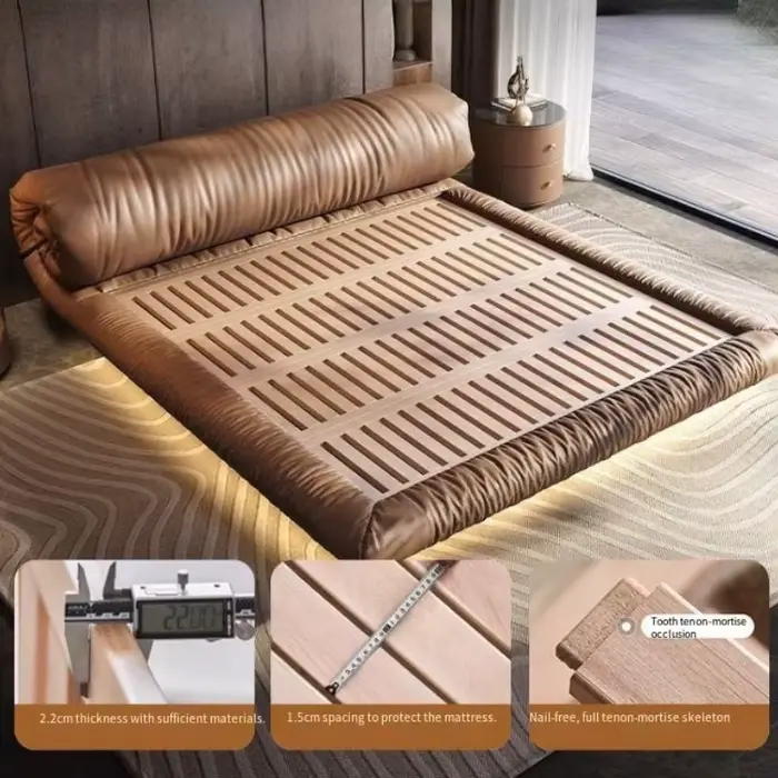 Lit de luxe haut de gamme 200x220cm pour chambre à coucher