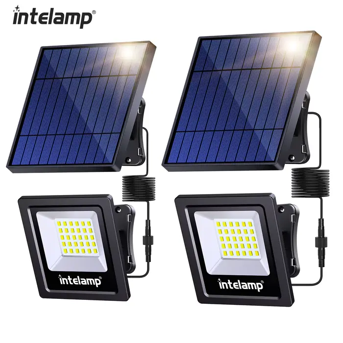 Lampe solaire d'extérieur 4400mah 1200LM, lot de 2, lampe solaire étanche, éclairage de rue, lumière