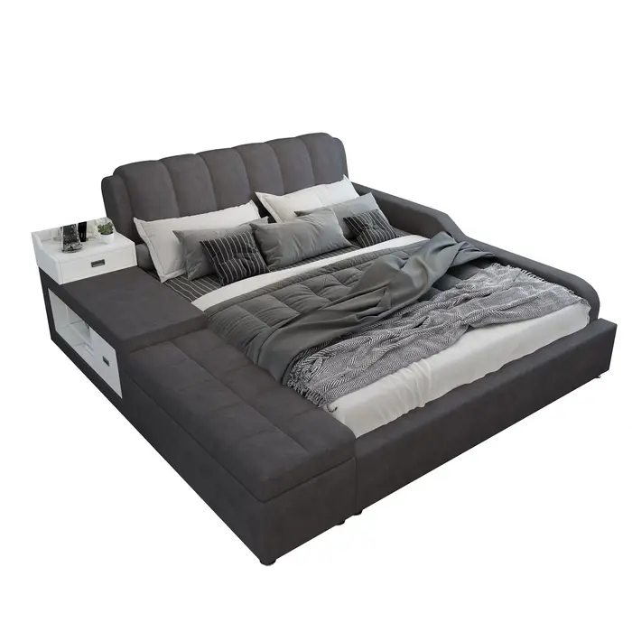 Lits De luxe modernes Double minimaliste Unique cadres De lit rembourrés dormir Cama De Lujo Para do