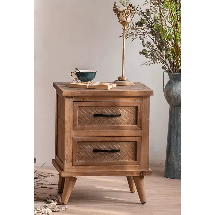 Meubles de chambre à coucher de Style japonais, chevet en bois massif, table de chevet rétro avec ti