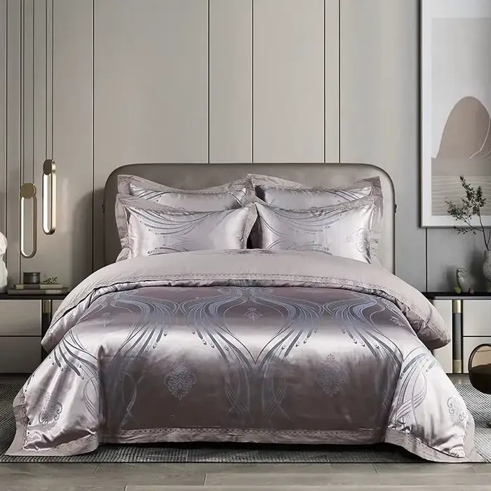 Parure de lit en coton jacquard, taille King, luxe européen, ensembles de literie de mariage, taille