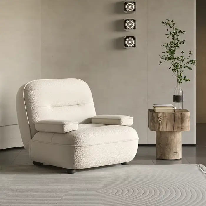Fauteuil nordique de luxe avec support lombaire, idéal pour la chambre à coucher ou le salon, détent