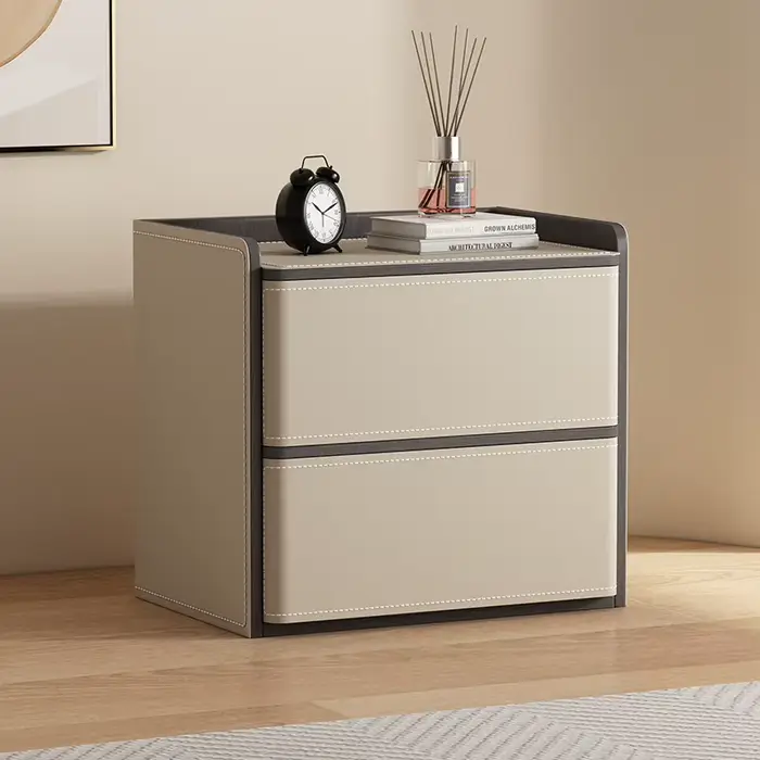 Table De chevet moderne et tendance, rangement De luxe nordique en cuir, tiroir en bois, meubles De 