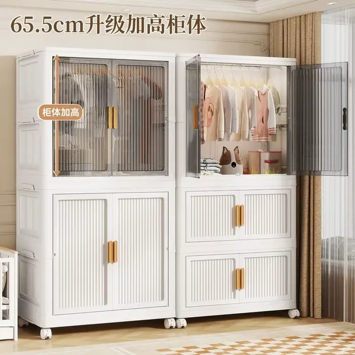 Étagères naturelles armoires organisateur vêtements jean étagère tiroir armoire empilable rangement Stoffen Klerenkast meubles de maison