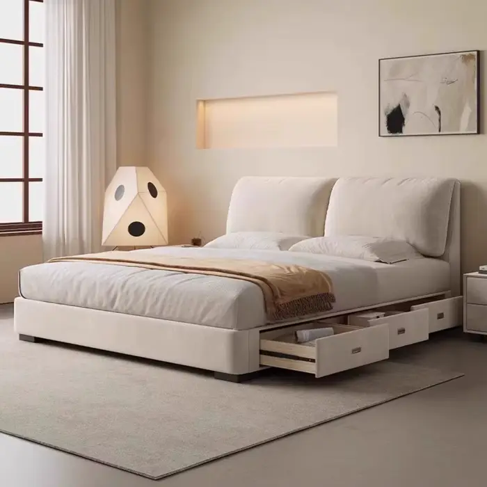 Lit européen Unique, rangement de chambre à coucher moderne