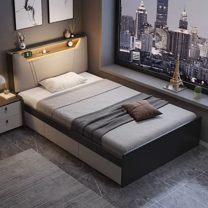 Lits minimalistes esthétiques chambre De luxe cadre nordique lit Unique fantaisie Camas De Matrimonio dortoir meubles accessoires