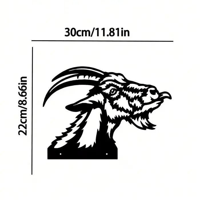 CIFBUY Silhouette de tête de chèvre en fer, décoration extérieure mignonne pour clôture de jardin, f