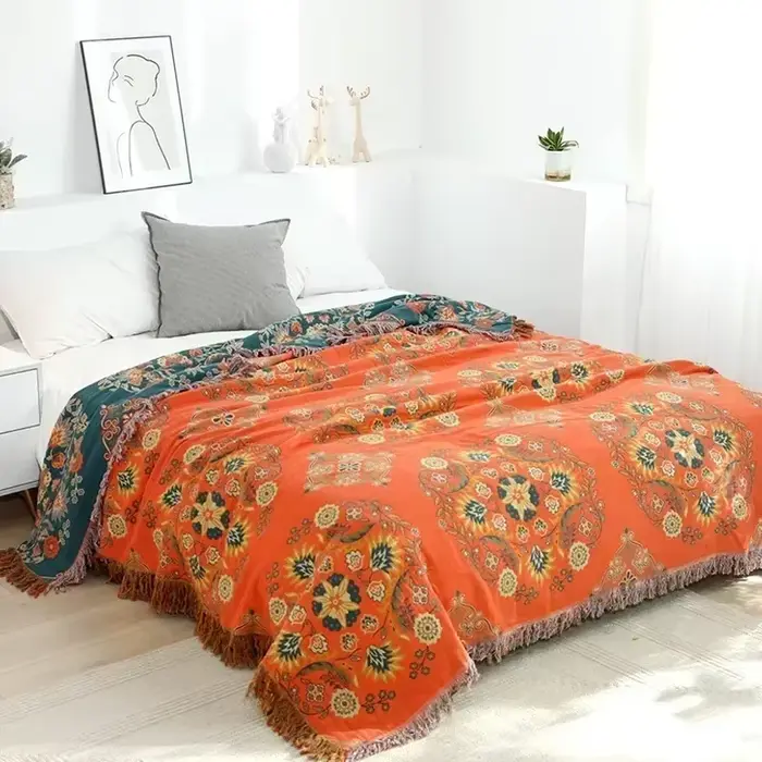 Couverture de canapé nordique en coton double face, coussin de canapé, couverture douce, couvre-lit 