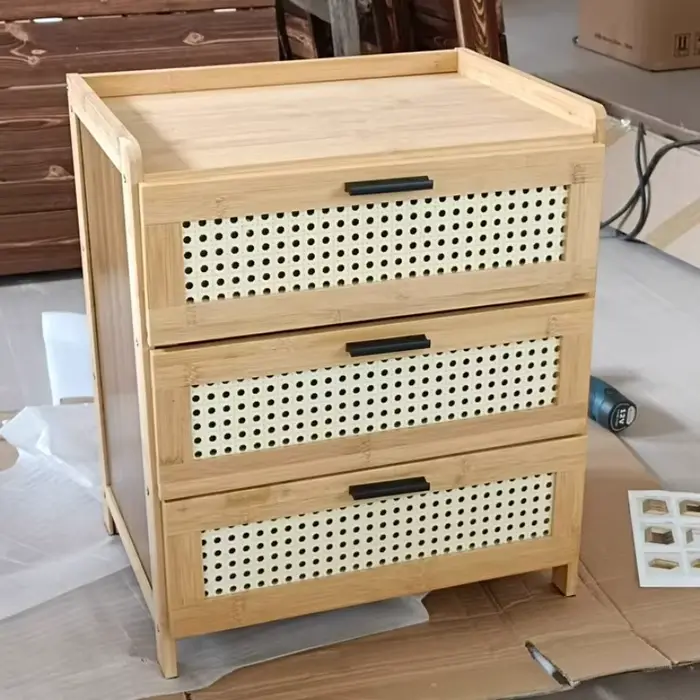 ‌ Table de chevet minimaliste moderne – Armoire de rangement de chevet en bois massif avec tiroir, d