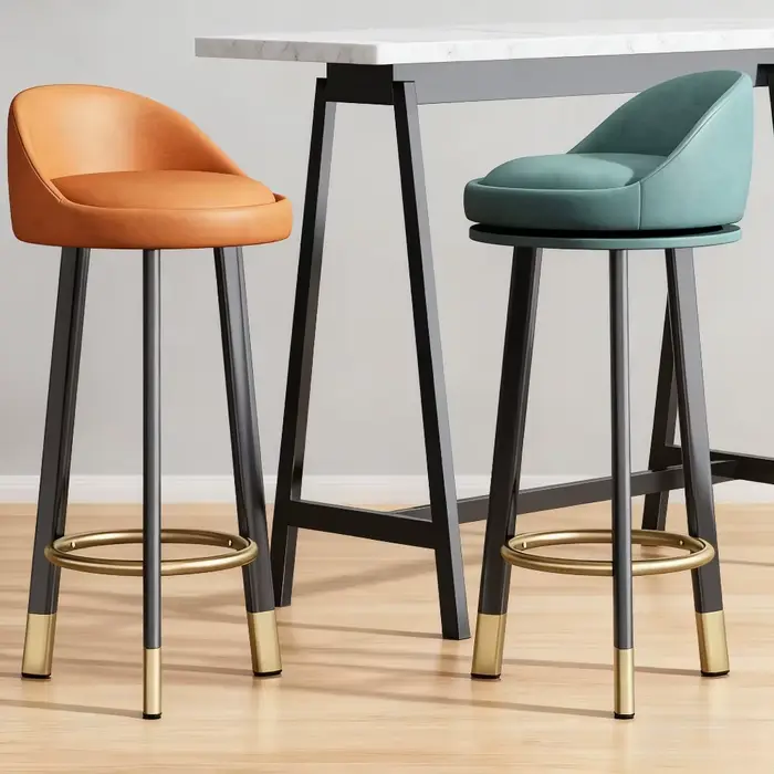 Chaise de Bar légère et rotative de luxe, chaise de Bar avec dossier, chaise de levage, moderne et S