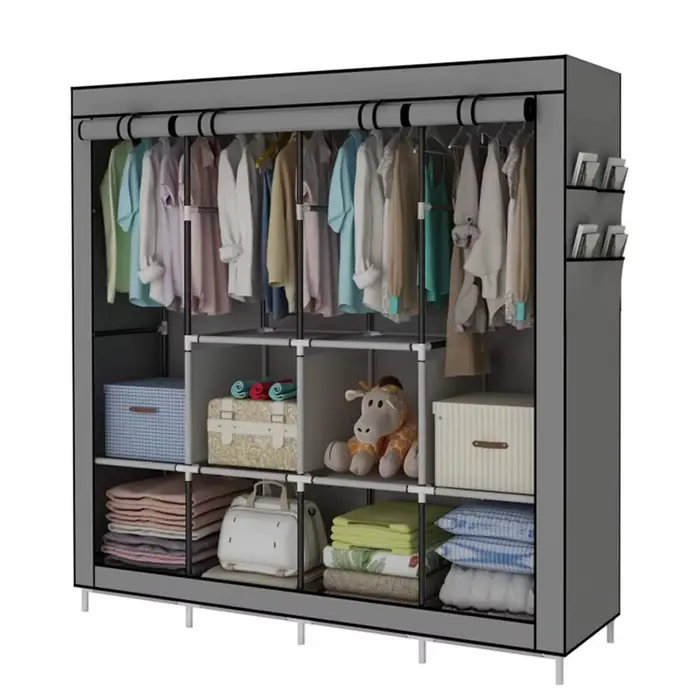 Armoire portable, étagères de rangement pour vêtements, organisateur de rangement pour vêtements ave