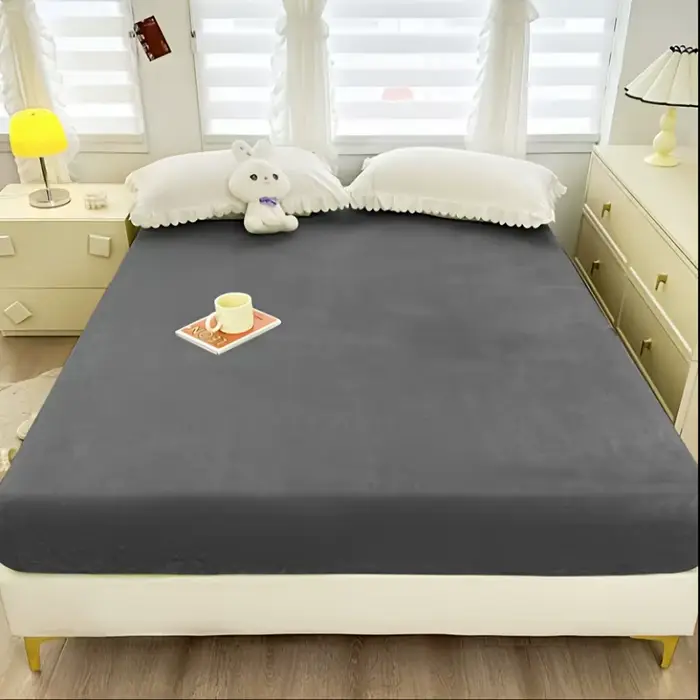 Drap de lit doux et chaud – Protecteur de matelas élastique à couverture complète pour l'hiver pour 