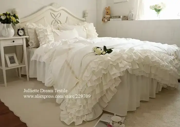 Housse de couette de luxe à volants