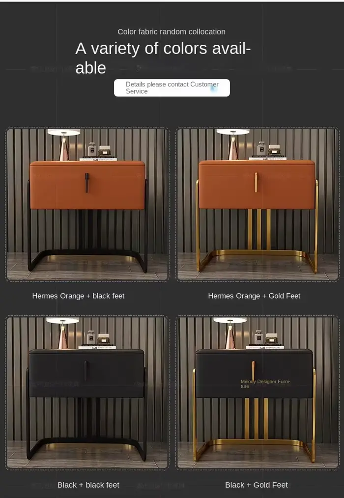 Voxhome Style italien moderne minimaliste armoire de chevet lumière nordique luxe cuir Art pour meub