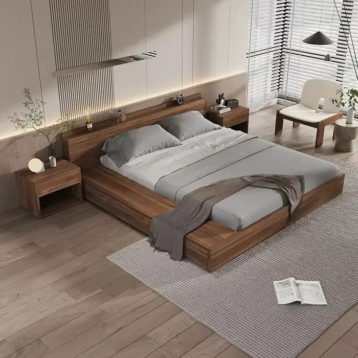 Lits de chambre à coucher japonais de style loft pour enfants 180x200 Queen avec rangement, lits de chambre à coucher uniques pour adultes de style italien, mobilier de maison de luxe avec plateforme 