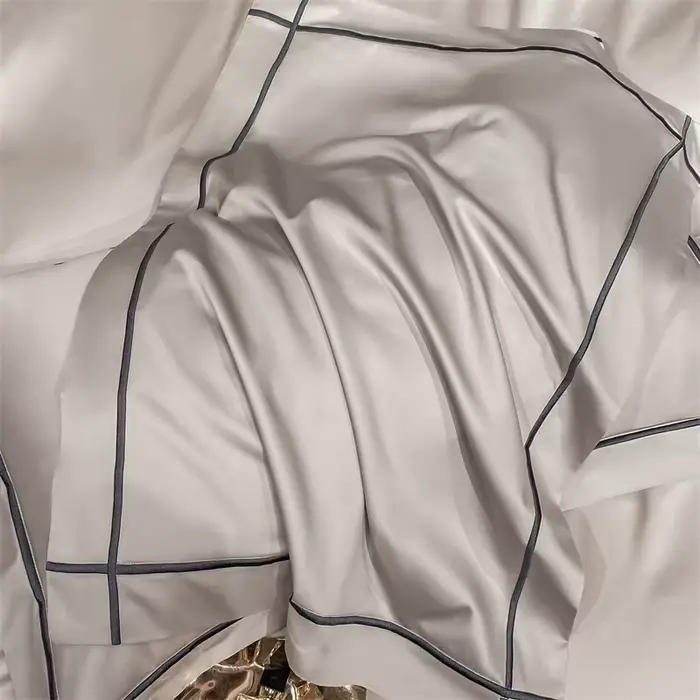 Parure de lit brodée en coton égyptien pour adultes, couvre-lit simple, housse de taie d'oreiller, drap de lit, linge de lit, 4 pièces