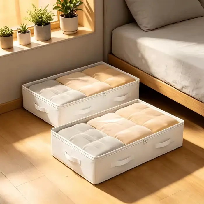 Ensemble de 2 boîtes de rangement sous lit [80*40*15] [100*50*15] améliorées