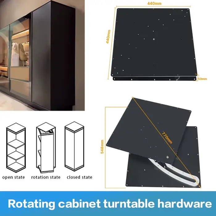 Armoire Rotative Résistante à 360 °, Quincaillerie Tournante, Armoire d'Angle C, Vitrine, Rangement 