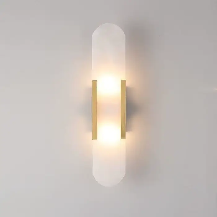 Lampes de chevet en marbre haut de gamme de style nordique moderne, éclairage mural pour salon, décoration élégante de la pièce, éclairage mural LED en marbre pour l'intérieur