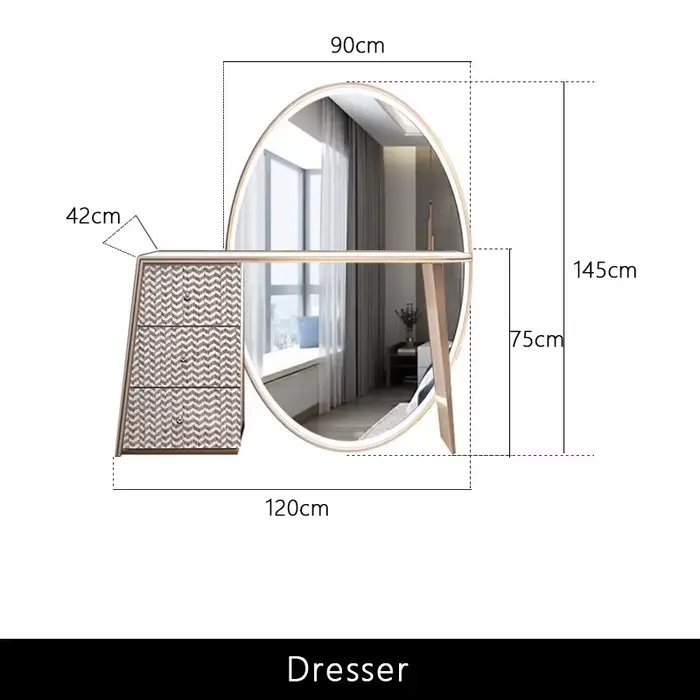Coiffeuse italienne de luxe légère, moderne, simple, haut de gamme, pour appartement moyen et grand,