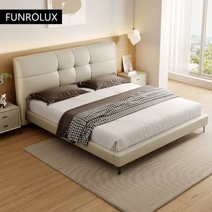 Lit en cuir de luxe léger