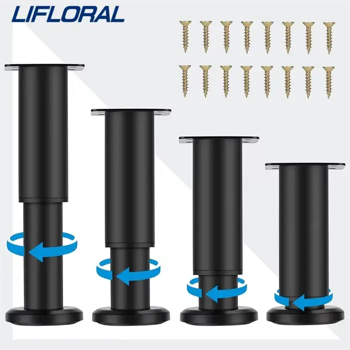 Poutre de lit télescopique réglable, pied de support renforcé, jambe de meubles, pied de canapé, rem