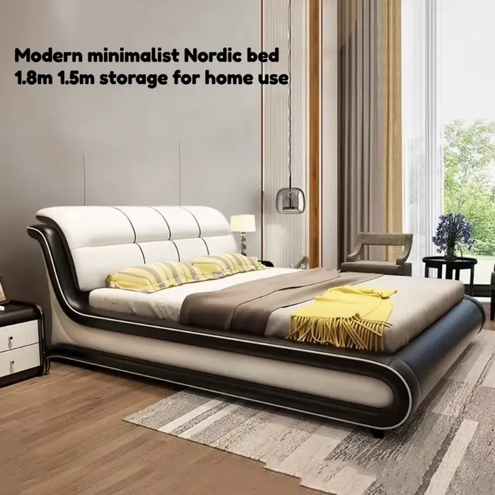 Lit minimaliste avec support pour les jambes