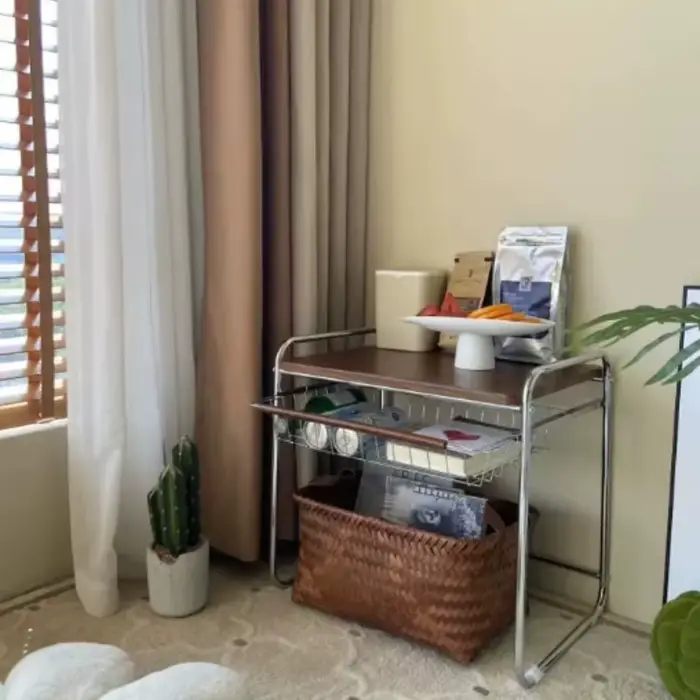 Table de chevet Vintage en acier inoxydable, rétro, pour chambre à coucher, salon, étagère latérale, support de rangement de chevet rustique