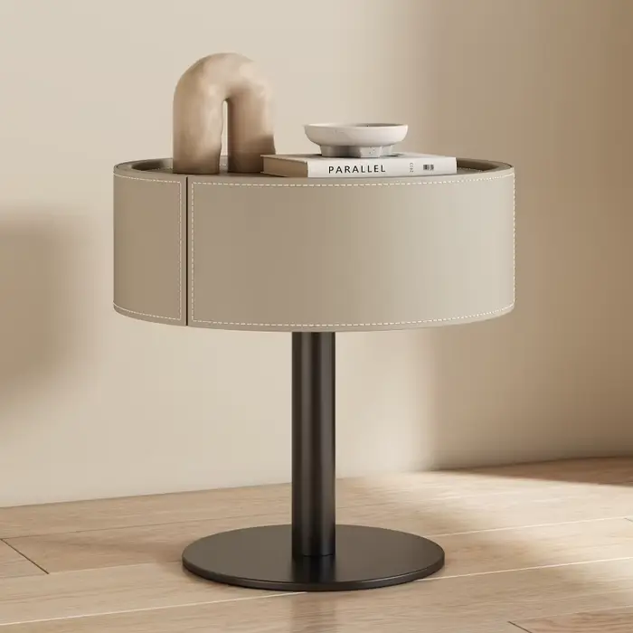 Table de chevet de style italien, design moderne et tendance, tables de chevet rondes, gain de place