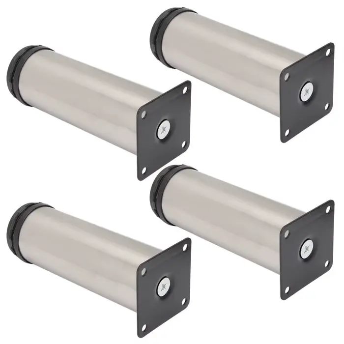 4 pièces de pieds de meubles réglables en acier inoxydable pour canapé-lit, table, lit, armoire, pie