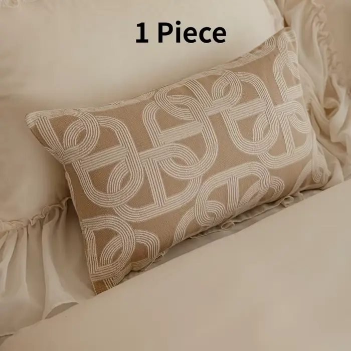 Couvre-lit Jacquard Géométrique Haut de Gamme, Style Moderne Avoine Rétro, Housse de Lit de Luxe, Te