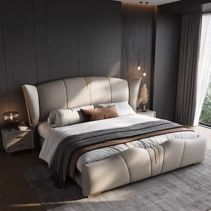Chambres multifonctions lit moderne esthétique espace De rangement lit De luxe dormir Camas De Matri