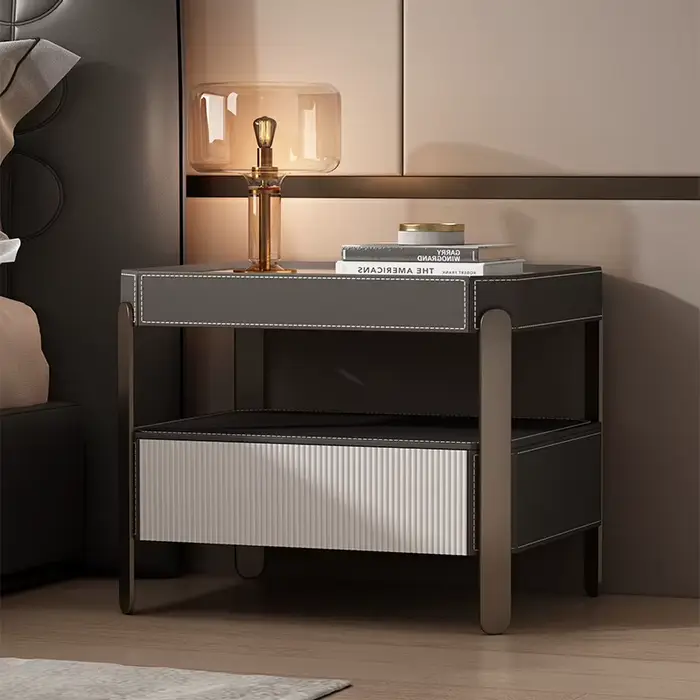 Table De chevet italienne tendance, Design Simple, rangement avec tiroirs, Table De chevet moderne D