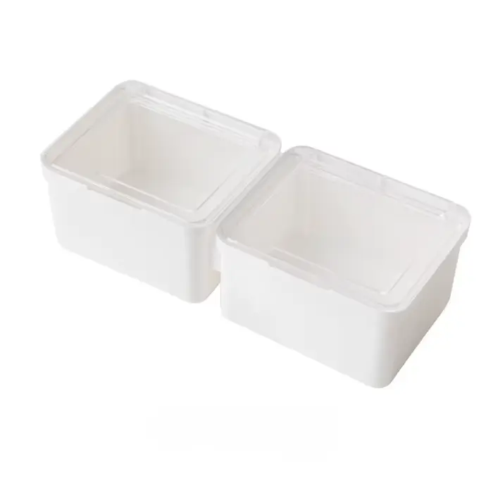 Boîte de rangement à couvercle Transparent à Double ouverture, conteneur organisateur polyvalent pou