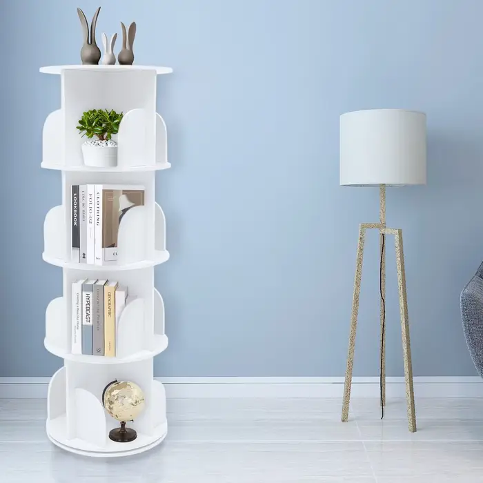 Bibliothèque rotative durable avec roulement à colonne en acier, 360 °   Installation de mortaise et