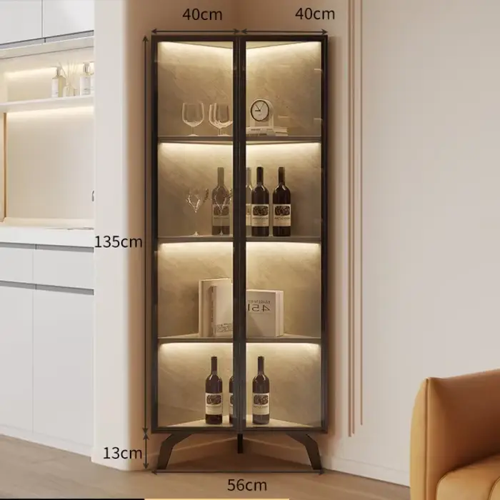 Armoire en fer, rangement en métal, vitrine de whisky, présentoir à vin, Bar à liqueur, armoires ouv