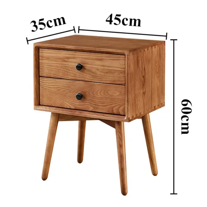 Tables de nuit en bois avec tiroirs, meuble de chevet nordique de luxe avec pieds, accessoire de meu