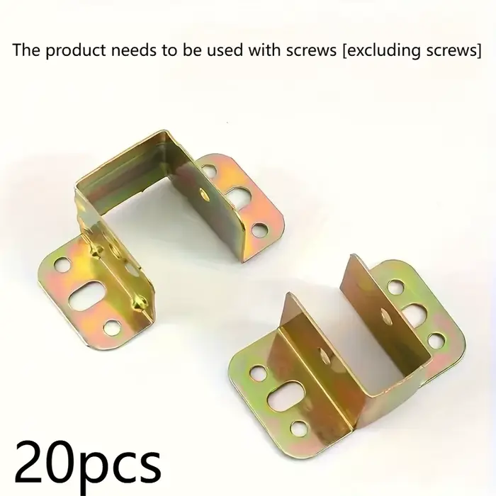 Supports de poutre de lit en métal durables, 20 pièces, épais pour un fixation de meubles Stable, po