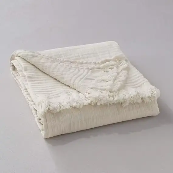 Couverture de canapé LY-Hot Home, décoration de canapé-lit avec 100% lin pur, couverture douce en li
