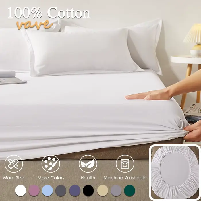 Drap-housse 100% coton avec bandes élastiques