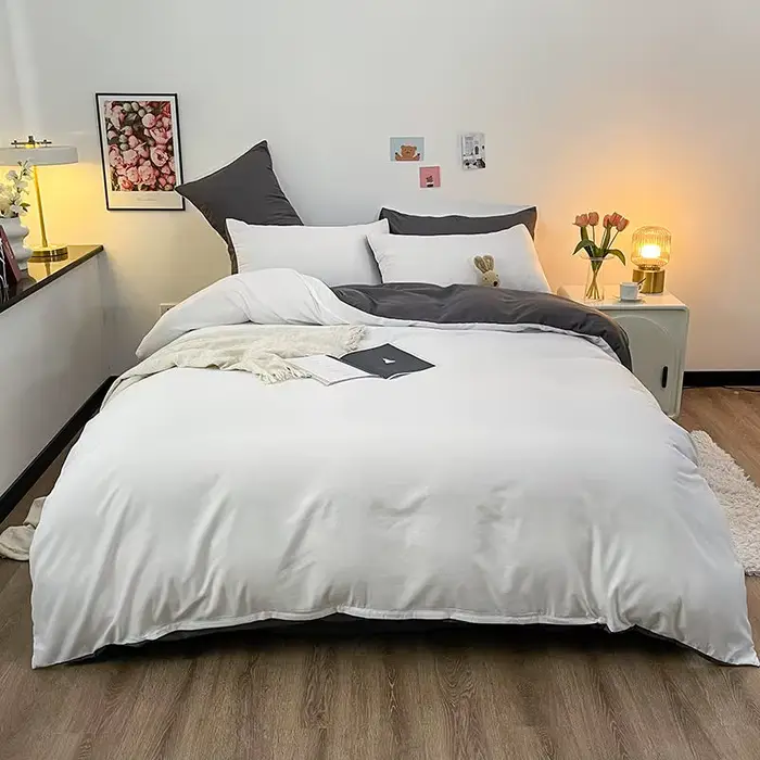 Bonenjoy 1 pc housse de couette couleur gris foncé housse de couette Double taille funda nordica cam