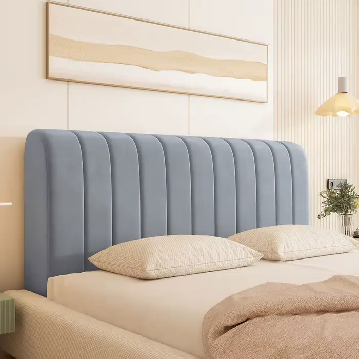 Housse de tête de lit en velours épais et doux, de luxe, moins chère, couleur unie, protection intég