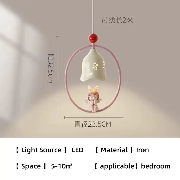 Nouvelle lampe suspendue de chevet de chambre à coucher style beurre, créative et simple, pour mur d