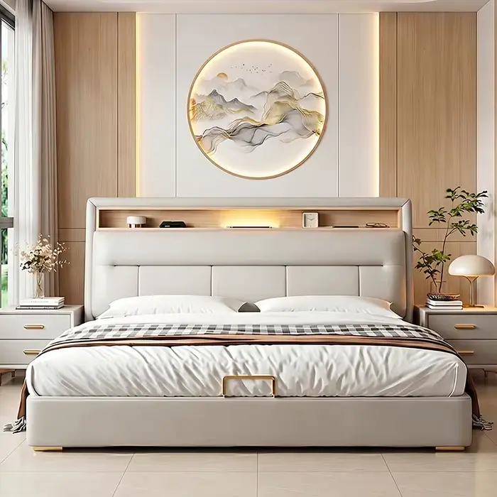 Cadre de lit de luxe en bois