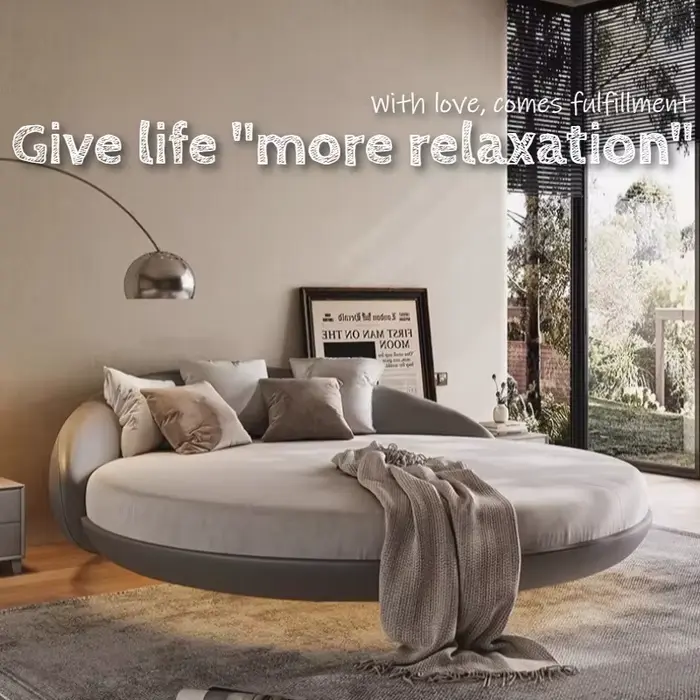 Ensemble complet de meubles de chambre à coucher en cuir pleine fleur