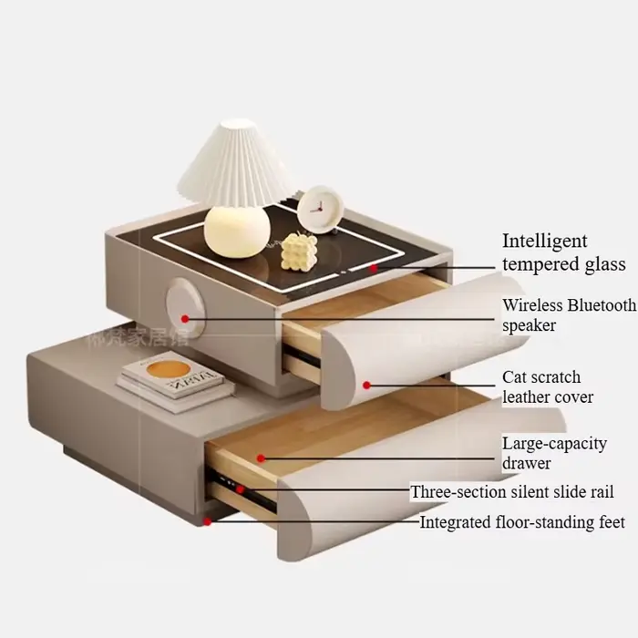 Table de chevet en bois naturel