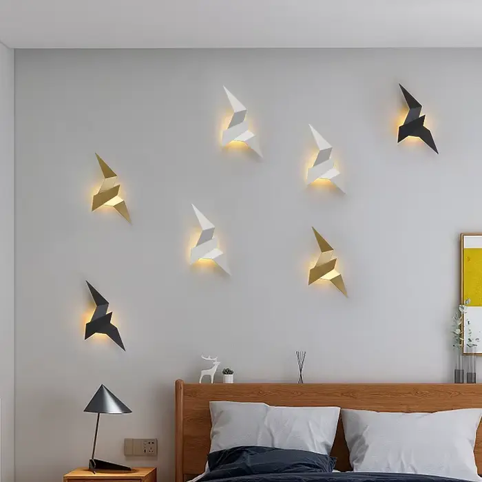 Nouveau Nordique LED oiseau appliques chambre décor appliques murales intérieur éclairage moderne pour maison escaliers chambre chevet luminaires